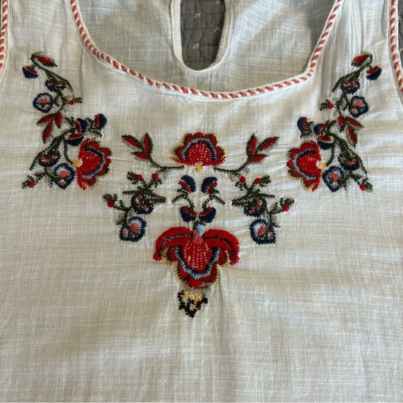 Max Studio Cotton Embroidered Top XL Cream $98 - Picture 5 of 7